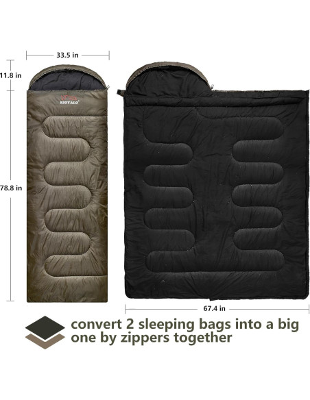 Saco de dormir RIOYALO MT.RAINIER 0C XL para 4 estaciones