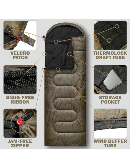 Saco de dormir RIOYALO MT.RAINIER 0C XL para 4 estaciones