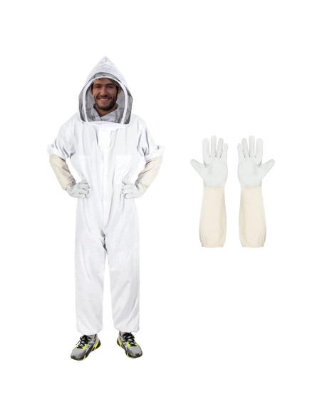 Traje de Apicultor ISIVBPEP XXL con Guantes y Velo Removible