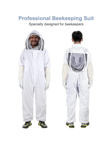 Traje de Apicultor ISIVBPEP XXL con Guantes y Velo Removible