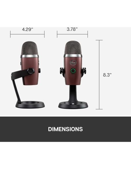Micrófono USB Blue Yeti Nano Ónix Rojo para Streaming y Podcasting