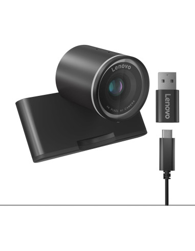 Webcam Pro 4K Lenovo con AI, Micrófono y Certificación Teams