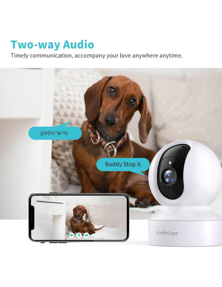 Cámara para Mascotas Armorcope CA48 2K HD con APP y Visión Nocturna