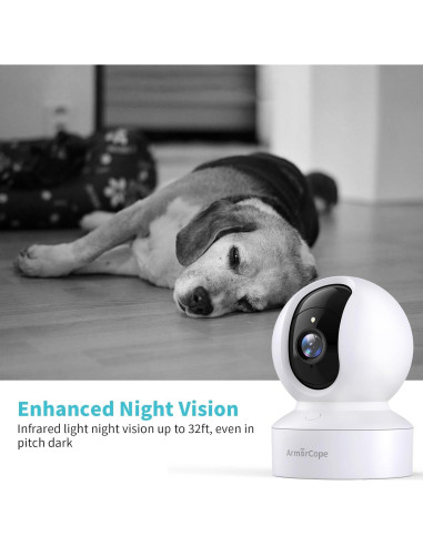 Cámara para Mascotas Armorcope CA48 2K HD con APP y Visión Nocturna