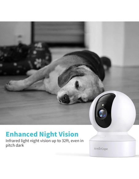 Cámara para Mascotas Armorcope CA48 2K HD con APP y Visión Nocturna