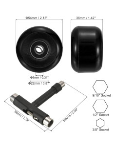 Ruedas de Patineta PATIKIL 54mm 85A con Rodamientos ABEC-9 2