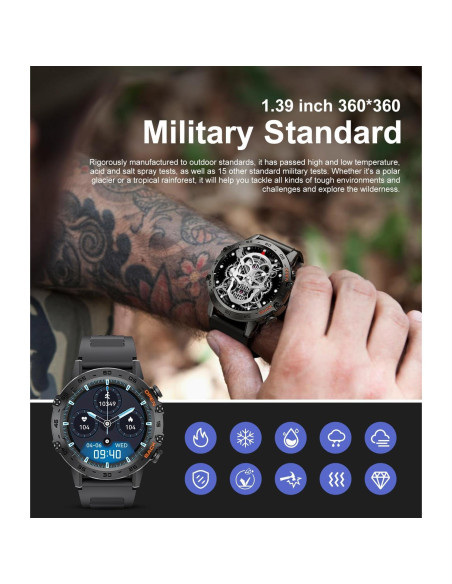 Reloj Inteligente Militar SUNKTA A230+ 100 Modos Deportivos