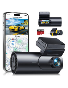 Cámara Dash GKU D600Pro 4K+1080P GPS WiFi 5.8GHz
