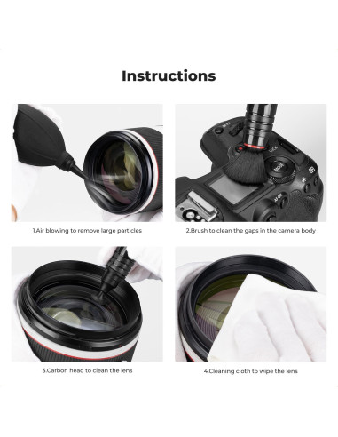 Kit de Limpieza de Cámara K&F Concept 4 en 1 para Lentes DSLR