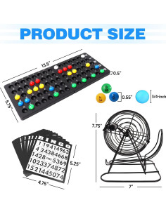 Juego de Bingo Deluxe GSE con Jaula de Acero y 18 Cartas 2