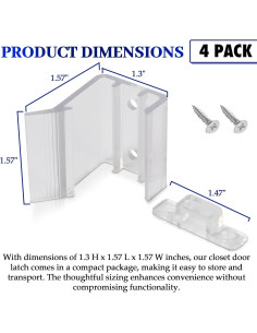 Pestillo de Puerta Espejada Deslizante Aussio 4 Piezas 2