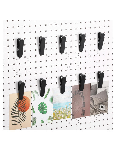 10 Clips de Tablero de Perforación Metal Negro CroBlissful