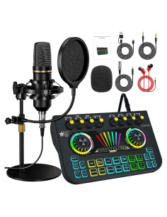 Kit de Podcast X3-BM700S con Mezclador y Micrófono 3.5mm