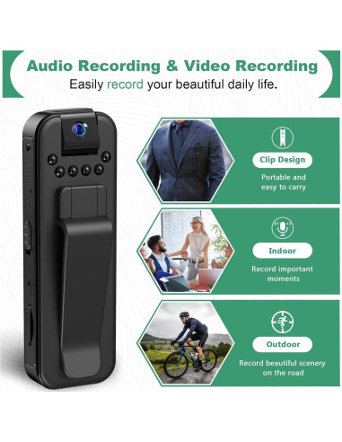 Mini Cámara Corporal HD 1080P HKFUG con Visión Nocturna