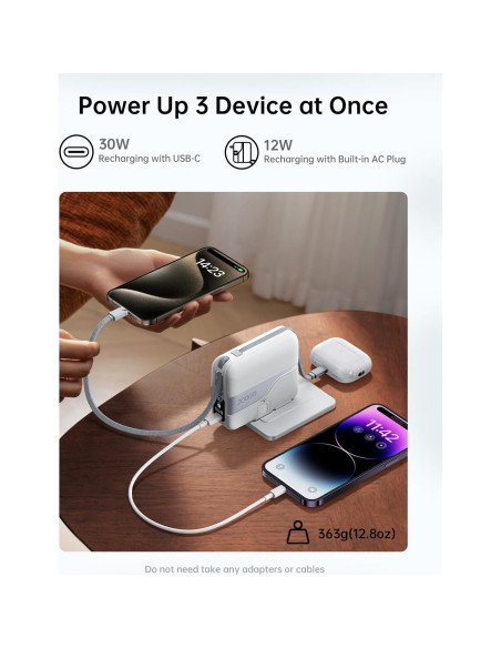 Cargador Portátil W&P 20,000mAh Carga Rápida 35W USB-C