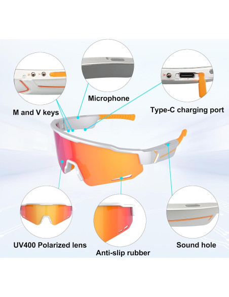 Gafas de sol Bluetooth KONLEYA K18 con UV400 y audio