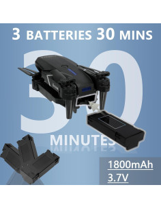 Mini Drone FLYVISTA E88 con Cámara 1080P y 3 Baterías 2