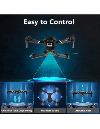 Mini Drone FLYVISTA E88 con Cámara 1080P y 3 Baterías