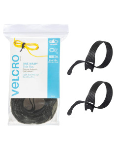 Sujetadores de Cables VELCRO 100Pk 20,32x1,27cm Negro