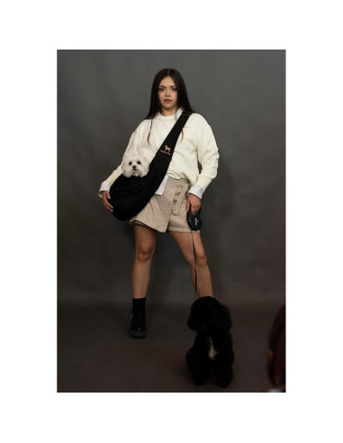 Transportín de Perro Noah & Paw Negro para Mascotas 2-8 kg