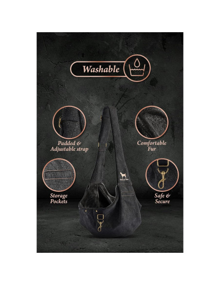 Transportín de Perro Noah & Paw Negro para Mascotas 2-8 kg