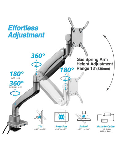 Soporte de Monitor AVLT para Pantallas de 17 a 57" Gris