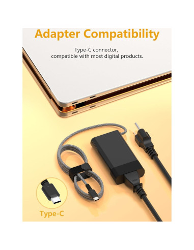 Cargador Laptop HP 65W USB C Rápido para Spectre, Envy, Elite