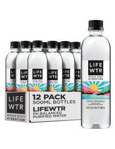 LIFEWTR Agua Purificada 500ml Premium pH Equilibrado 12 Botellas