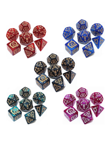 Juego de Dados Poliedricos CREEBUY 35 Piezas D&D RPG
