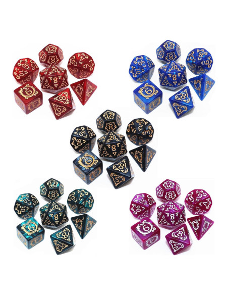 Juego de Dados Poliedricos CREEBUY 35 Piezas D&D RPG
