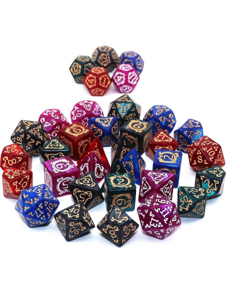 Juego de Dados Poliedricos CREEBUY 35 Piezas D&D RPG