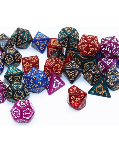 Juego de Dados Poliedricos CREEBUY 35 Piezas D&D RPG