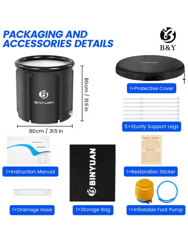 Bañera de Hielo B&Y Inflable 400L para Recuperación