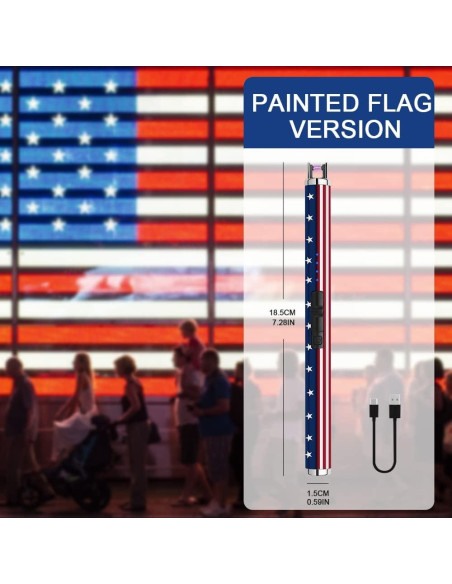Encendedor Eléctrico SUPRUS Recargable USB Tipo C Bandera