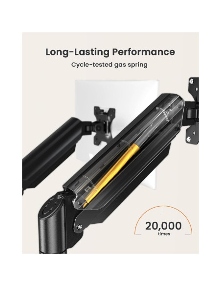 Soporte Doble para Monitor ErGear EGDS15B Negro Ajustable