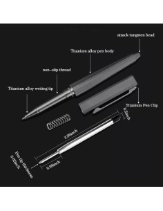 Bolígrafo EDC de Titanio Gbmbnx Retráctil Punta Fina 2