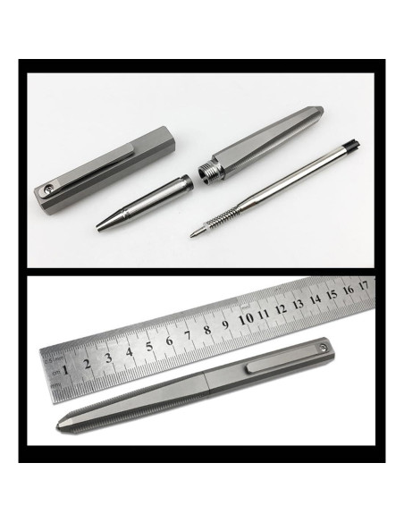 Bolígrafo EDC de Titanio Gbmbnx Retráctil Punta Fina