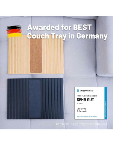 Bandeja para Sofá D&D Living FX50BLK con Corcho Antideslizante