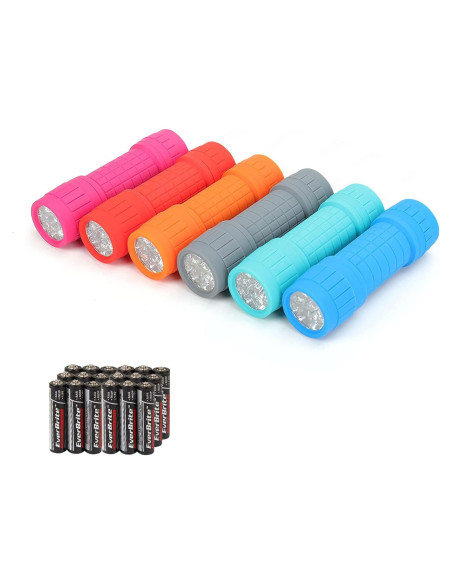 Linterna de Mano EverBrite 9 LED Paquete de 6 Colores