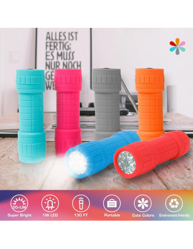 Linterna de Mano EverBrite 9 LED Paquete de 6 Colores