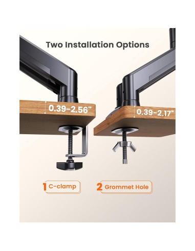 Soporte Doble para Monitor ErGear EGDS15B Negro Ajustable
