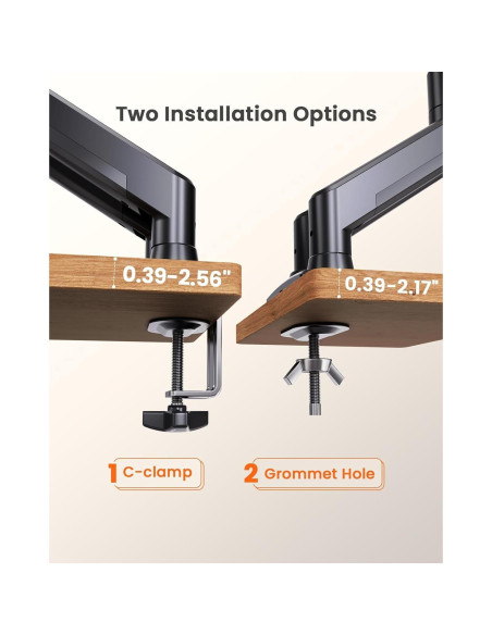 Soporte Doble para Monitor ErGear EGDS15B Negro Ajustable