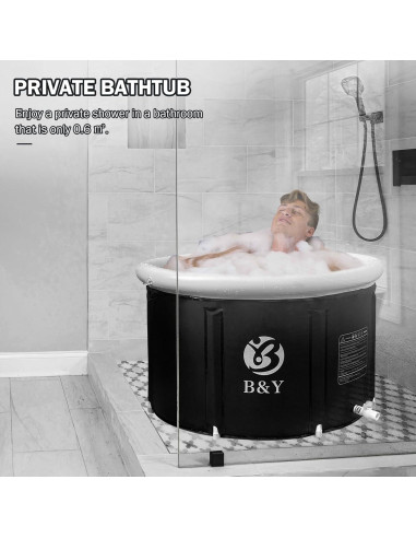 Bañera de Hielo B&Y Plegable 90L Portátil Negro