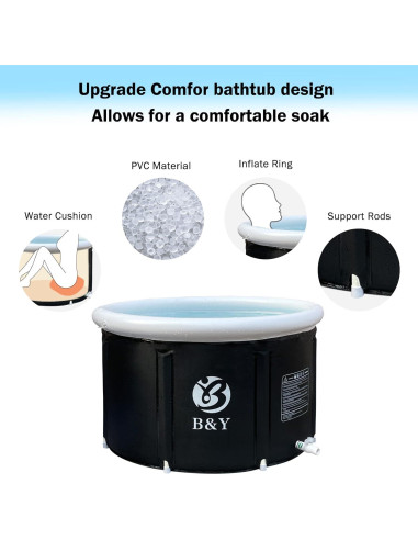 Bañera de Hielo B&Y Plegable 90L Portátil Negro