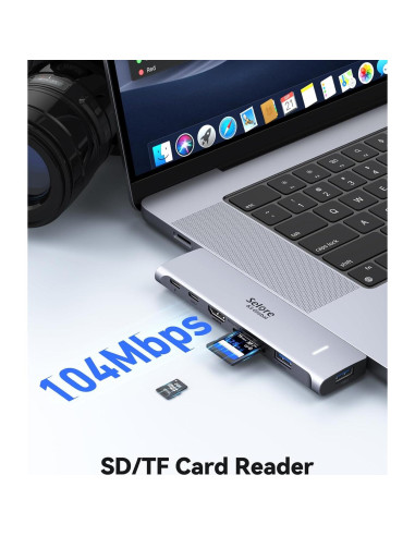 Adaptador USB C Hub HDMI Selore 7-en-2 para MacBook Pro/Air