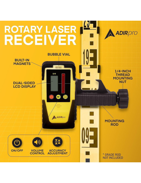 Detector láser rotativo AdirPro LD-8 con receptor digital