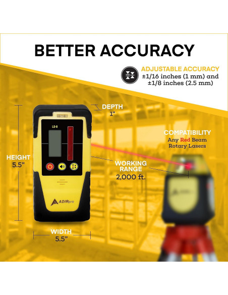 Detector láser rotativo AdirPro LD-8 con receptor digital