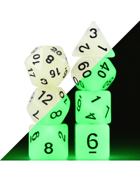 Juego de Dados DND Brillantes Amiven 77 Piezas para Rol