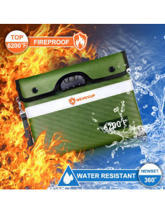 Bolsa Ignífuga NEVGVUP A5 con Cerradura y Resistencia al Agua 2
