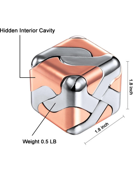 Rompecabezas 3D de Metal NADESSA Cubo Oro Rosa 4,57 cm